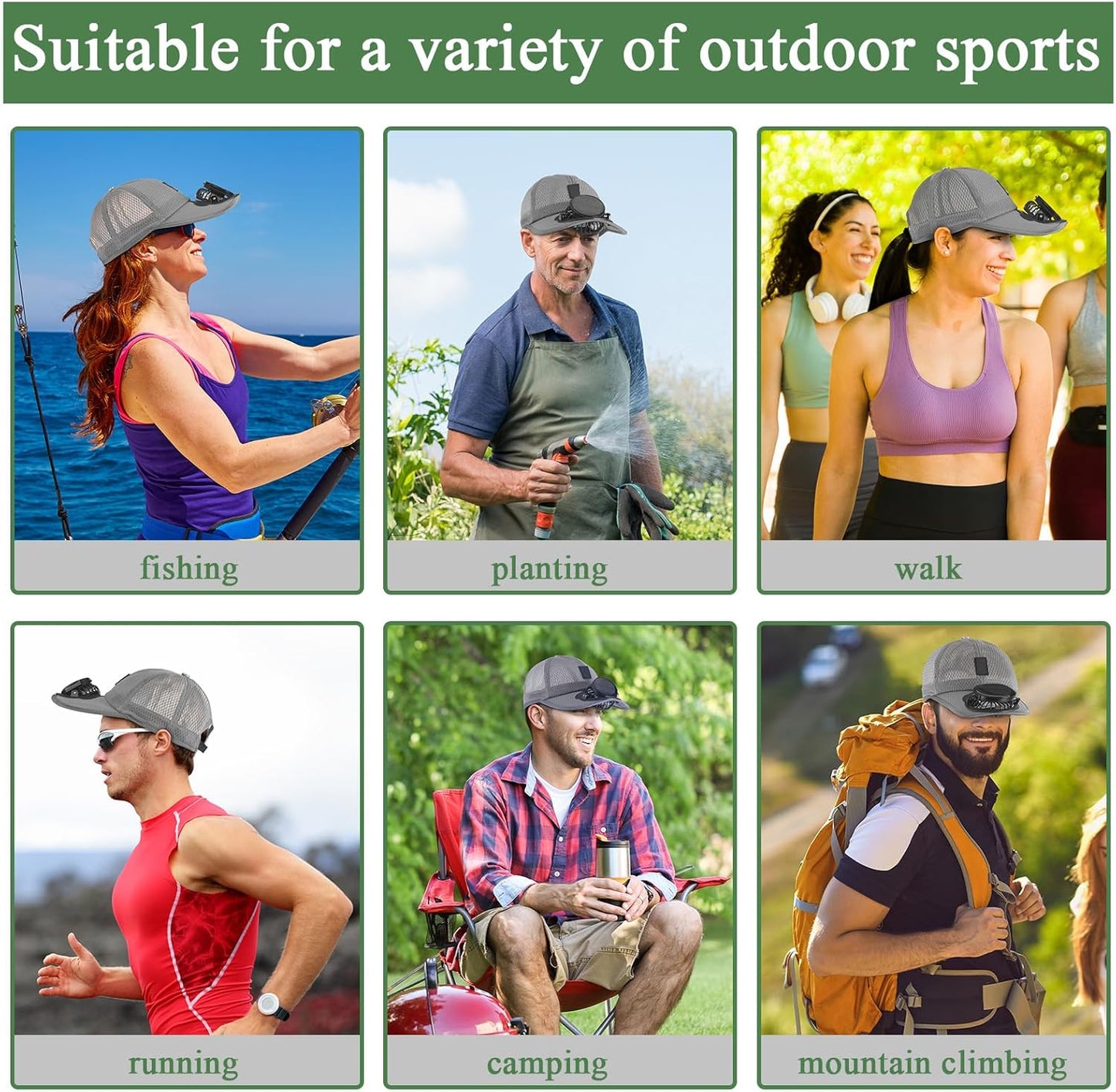 Berretto con Visiera Ricaricabile a Energia Solare