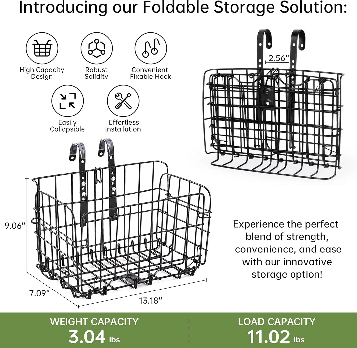 Cestino pieghevole per bicicletta