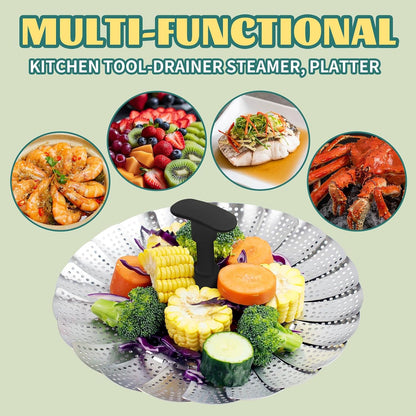 Cestello per cottura a vapore pieghevole in acciaio inox