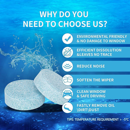 Detergente effervescente per vetri auto