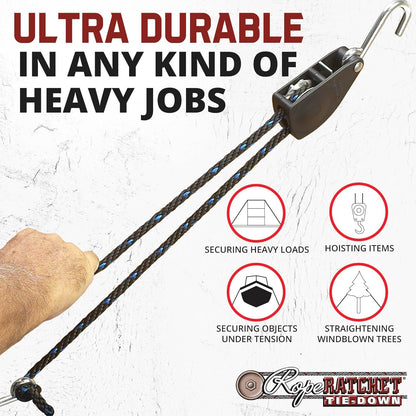 Carrucola a cricchetto con fune