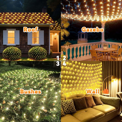 Catena Luminosa a Rete per Decorazioni da Esterno