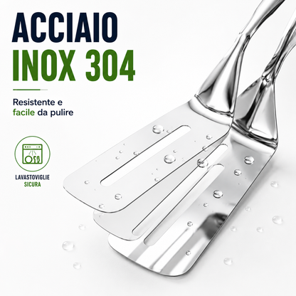 Pinza spatola da cucina in acciaio inox