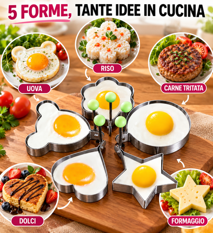 Set 5 Stampi per Uova in Acciaio 🍳