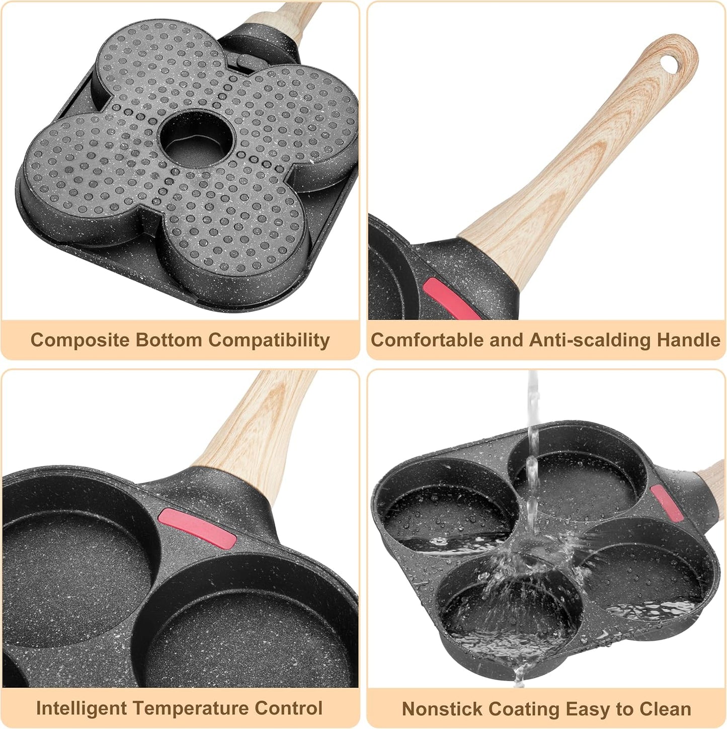 Teglia antiaderente per frittate a 4 fori