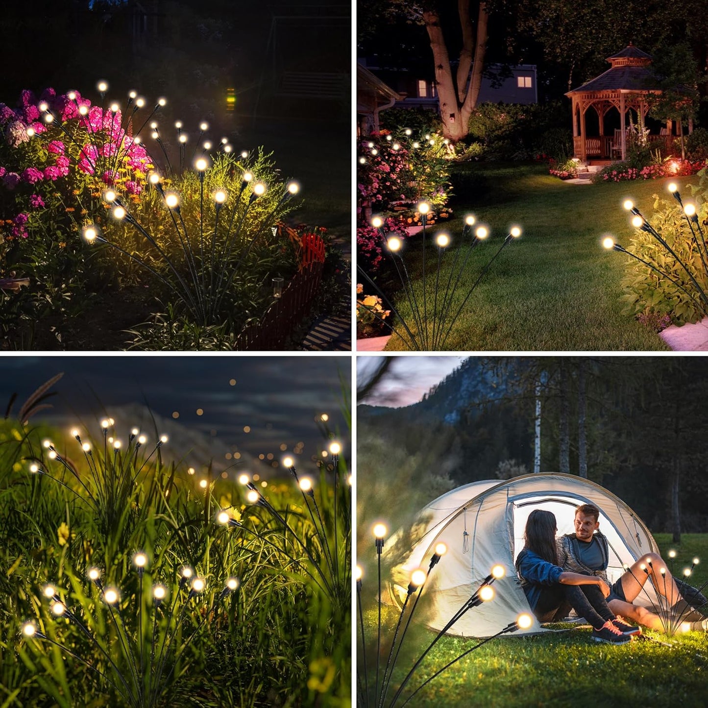 Luce da giardino a forma di lucciola alimentata a energia solare