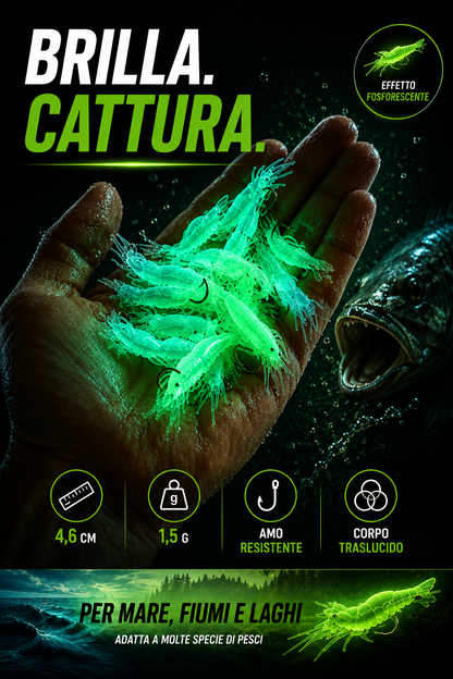 Gambero Artificiale 4cm – Esca Soft Bait Fosforescente