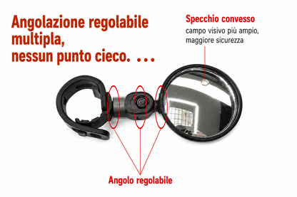 Specchietto retrovisore 360° per Bicicletta ed E-Bike