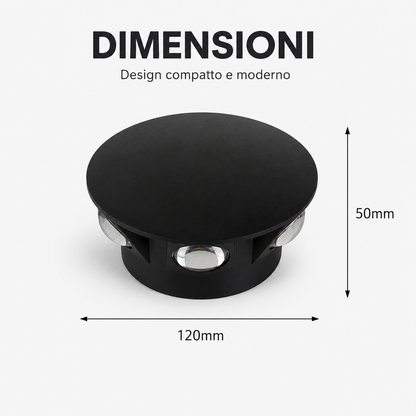 Lampada da Parete LED a 6 Fasci di Luce Regolabili