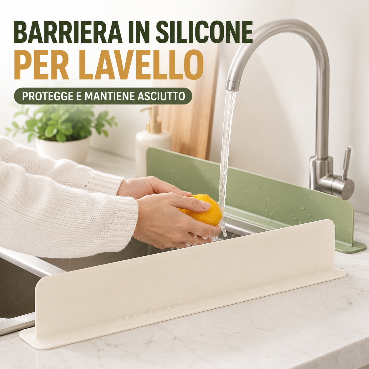Barriera Paraspruzzi in Silicone per Lavello da Cucina