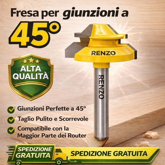 Fresa per giunzioni a 45°