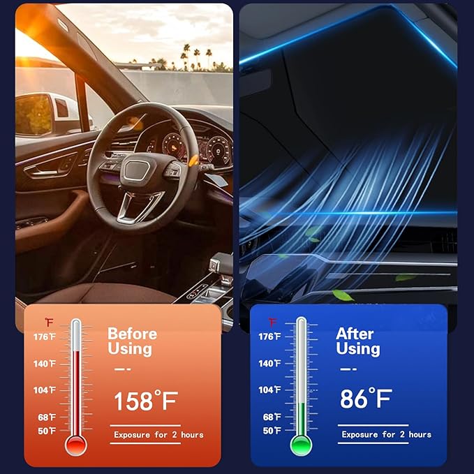 Parasole pieghevole per parabrezza dell'auto