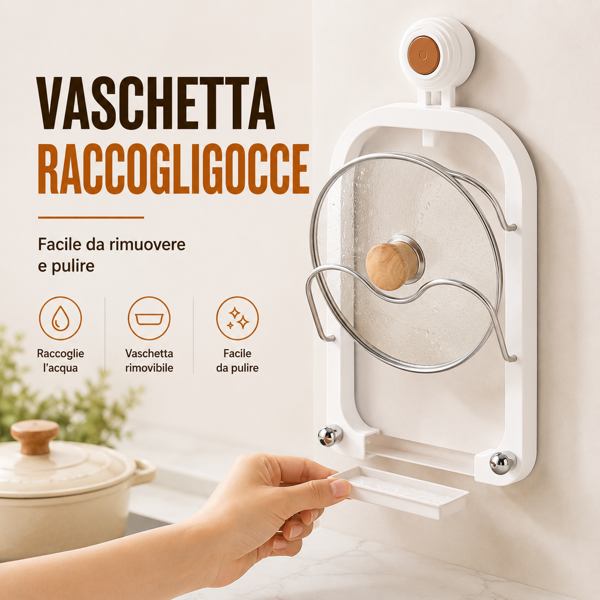 Supporto Per Coperchi Da Parete Con Ventosa