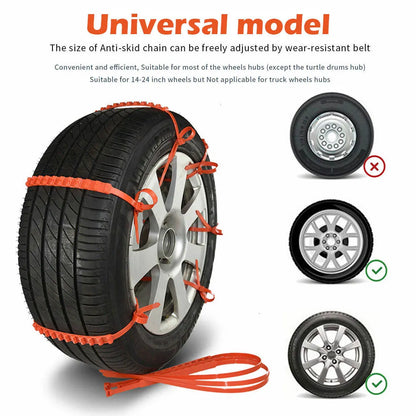 10 pezzi di cintura di emergenza antislittamento per auto