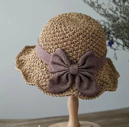 Cappello di paglia con fiocco retrò – Pieghevole & Traspirante per l’estate