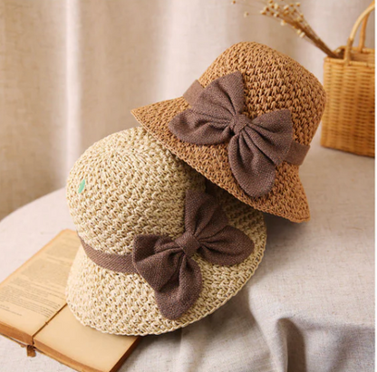 Cappello di paglia con fiocco retrò – Pieghevole & Traspirante per l’estate