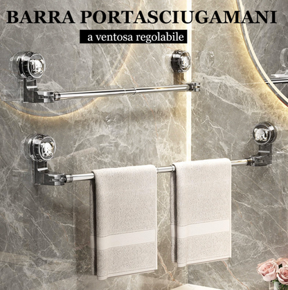 Barra portasciugamani a ventosa regolabile