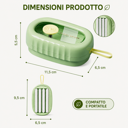 Spazzola Multifunzionale 2-in-1 con Dispenser di Sapone Integrato