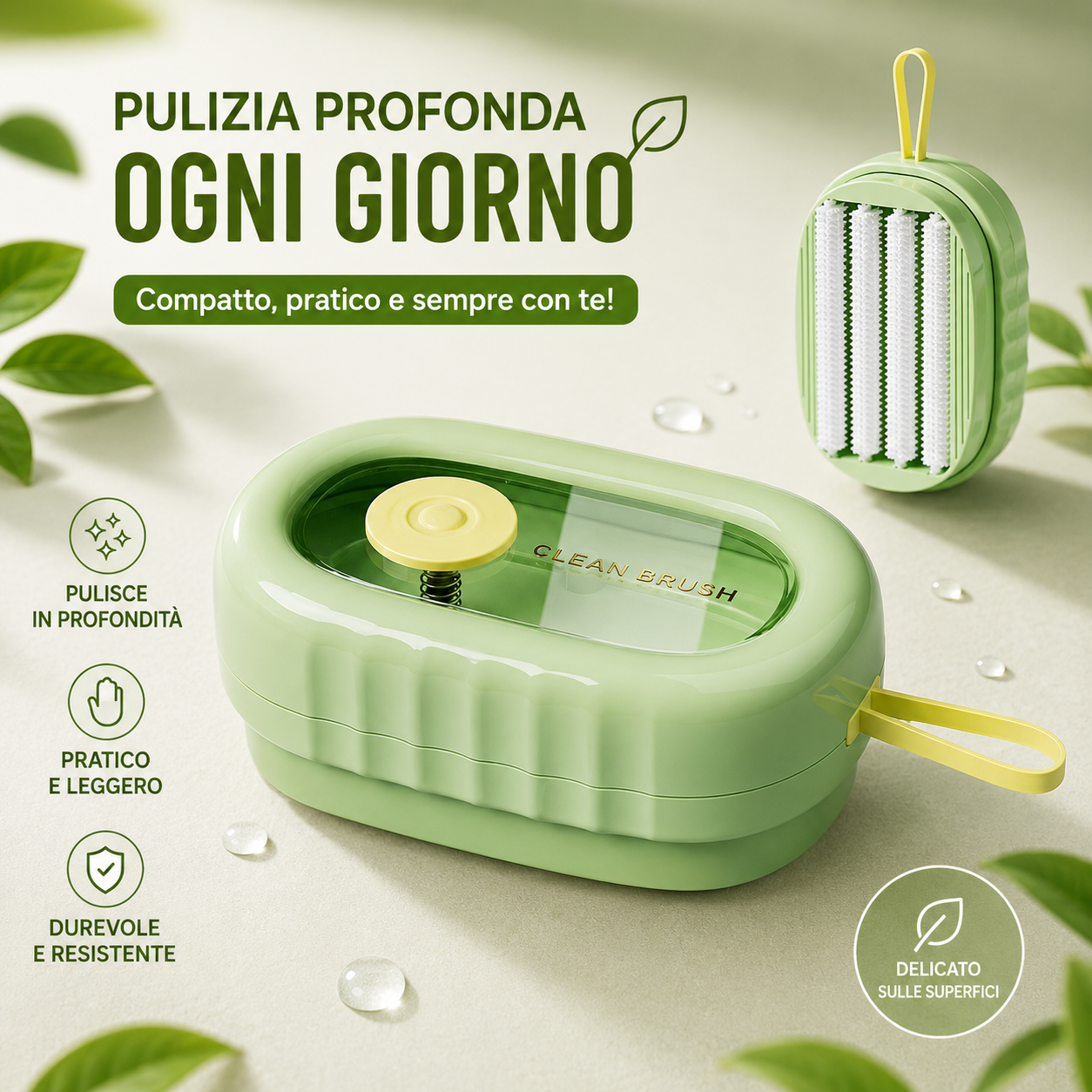 Spazzola Multifunzionale 2-in-1 con Dispenser di Sapone Integrato