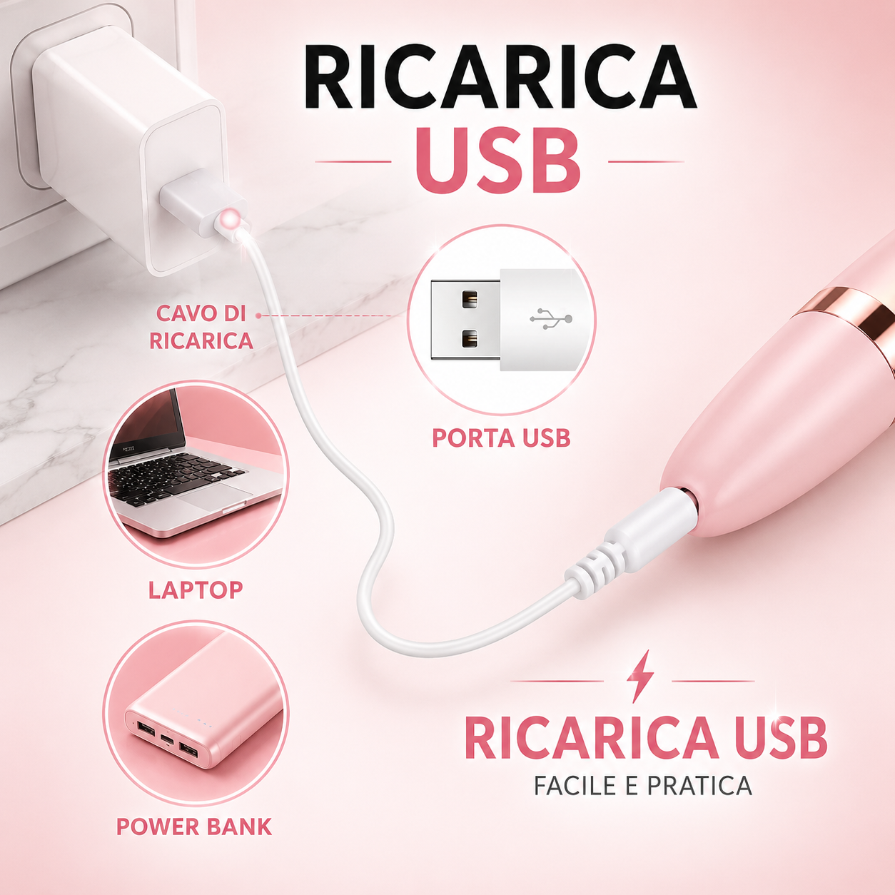 Lima Elettrica Ricaricabile per Piedi con 2 Testine Intercambiabili