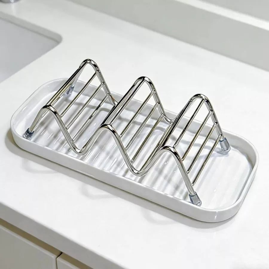 Porta Sapone Drenante in Acciaio Inox a Forma di W