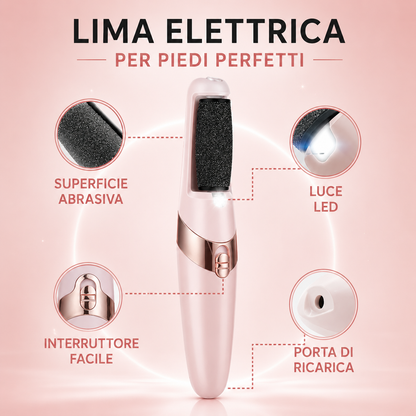 Lima Elettrica Ricaricabile per Piedi con 2 Testine Intercambiabili