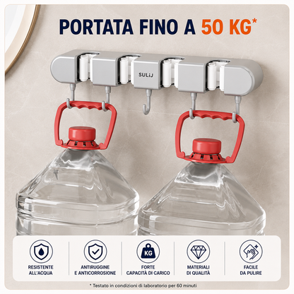 Supporto Adesivo da Parete per Scope e Mop