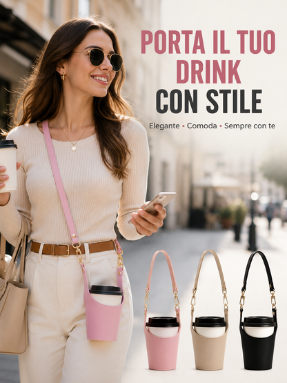 Portabicchiere a Tracolla in Pelle PU 🛍️☕
