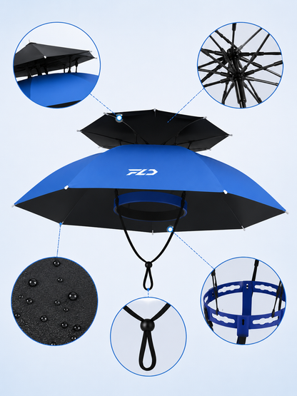 Cappello Ombrello da Testa a Doppio Strato FLD ☂️☔