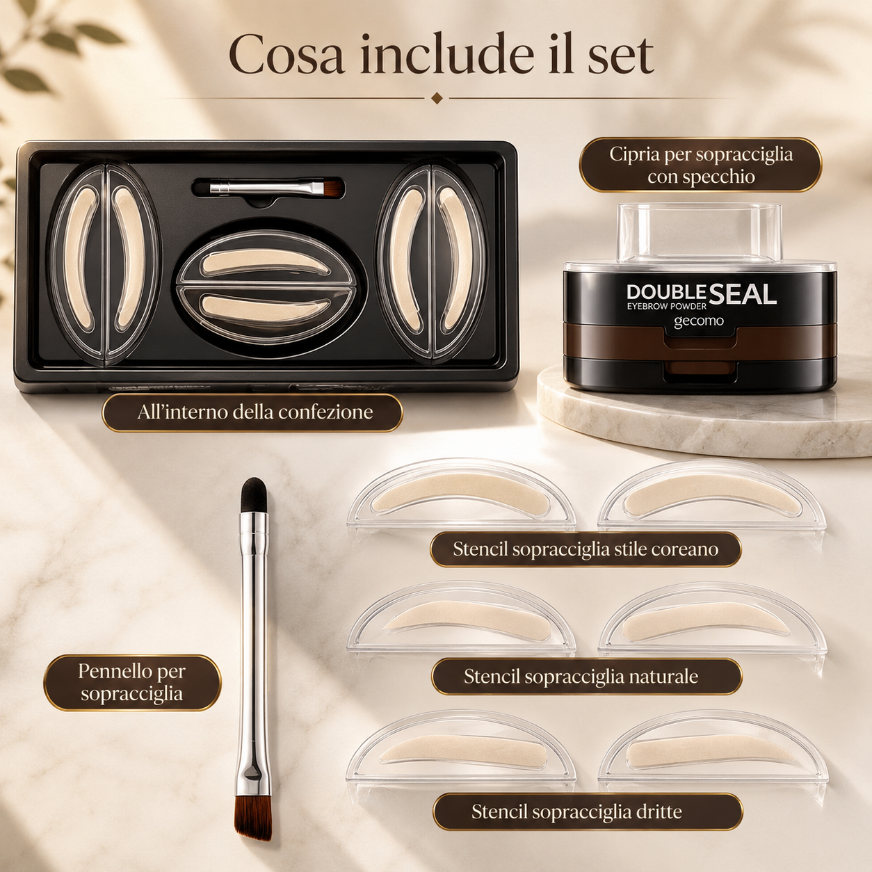 Kit per sopracciglia con stencil ✨