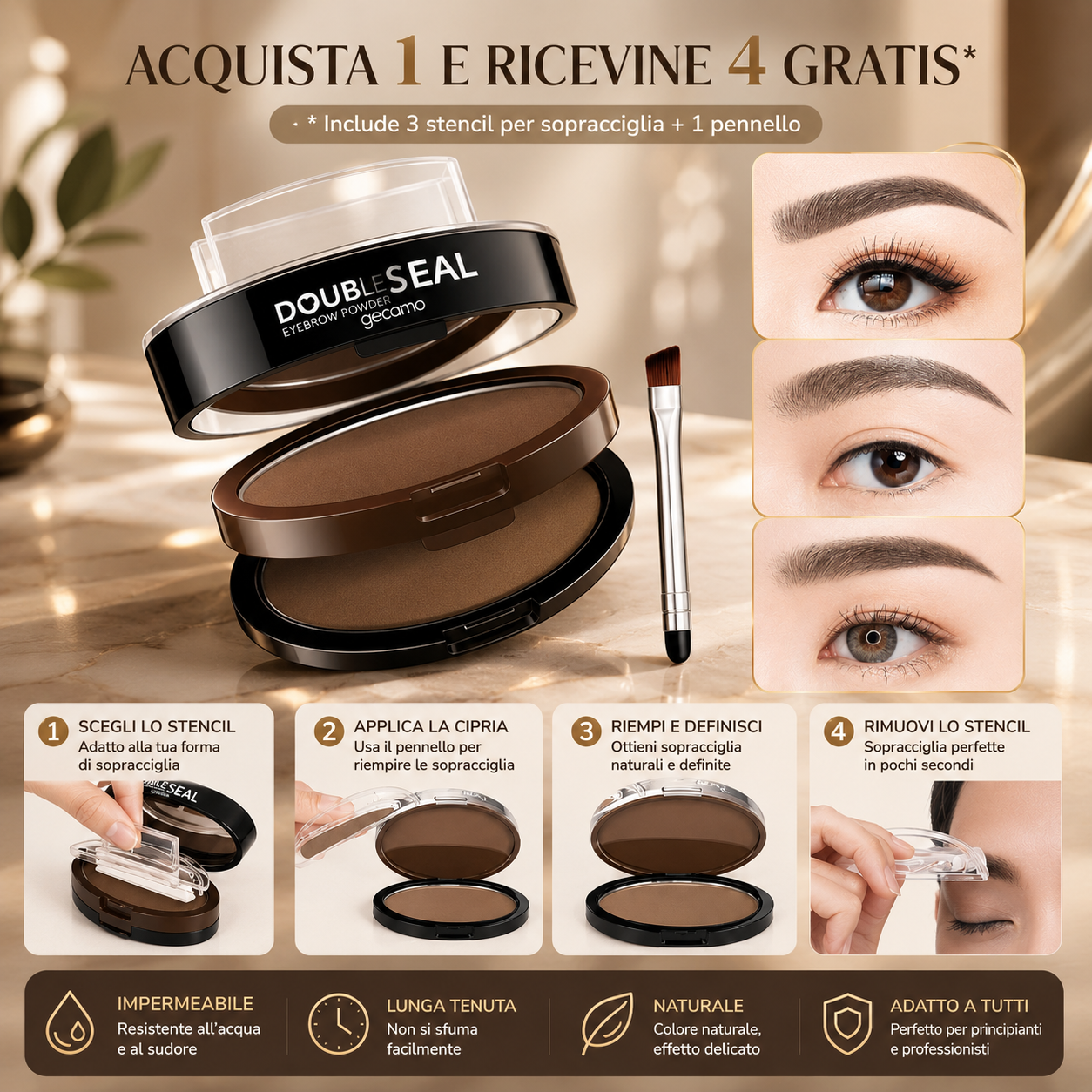 Kit per sopracciglia con stencil ✨