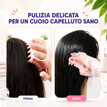 Spazzola Massaggiante in Silicone per Cuoio Capelluto