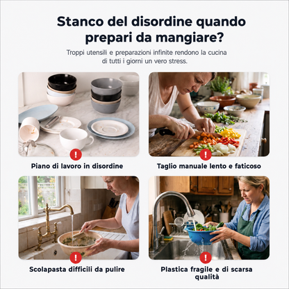 Set Ciotola Multifunzione 3 in 1 in Acciaio Inox