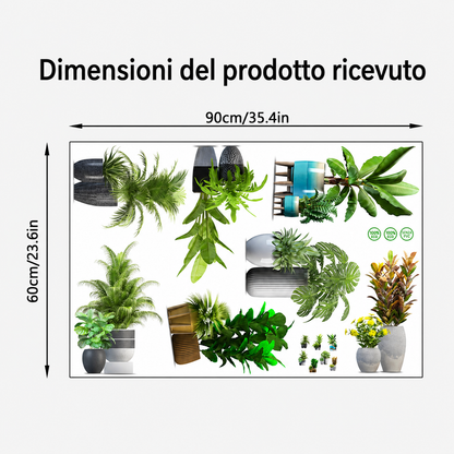 🌿 Adesivo Decorativo per Pareti con Foglie Verdi