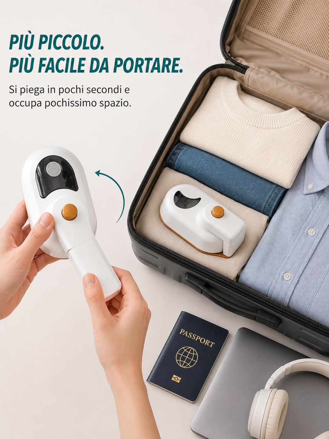 Mini ferro da stiro verticale pieghevole 💨