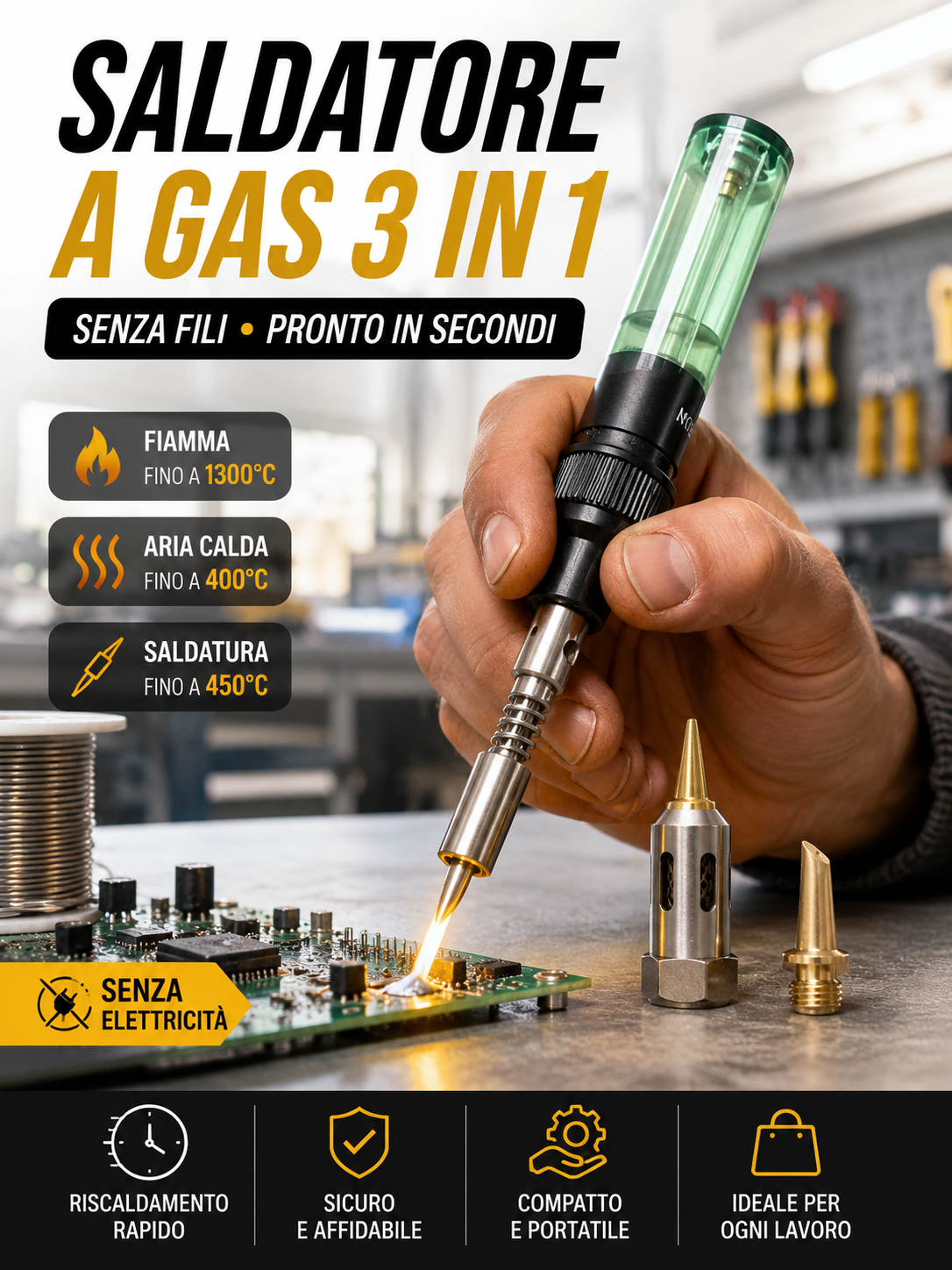 Saldatore a gas portatile 3 in 1