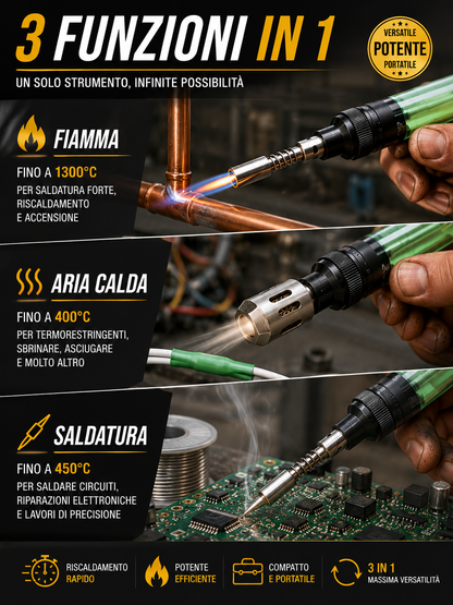 Saldatore a gas portatile 3 in 1