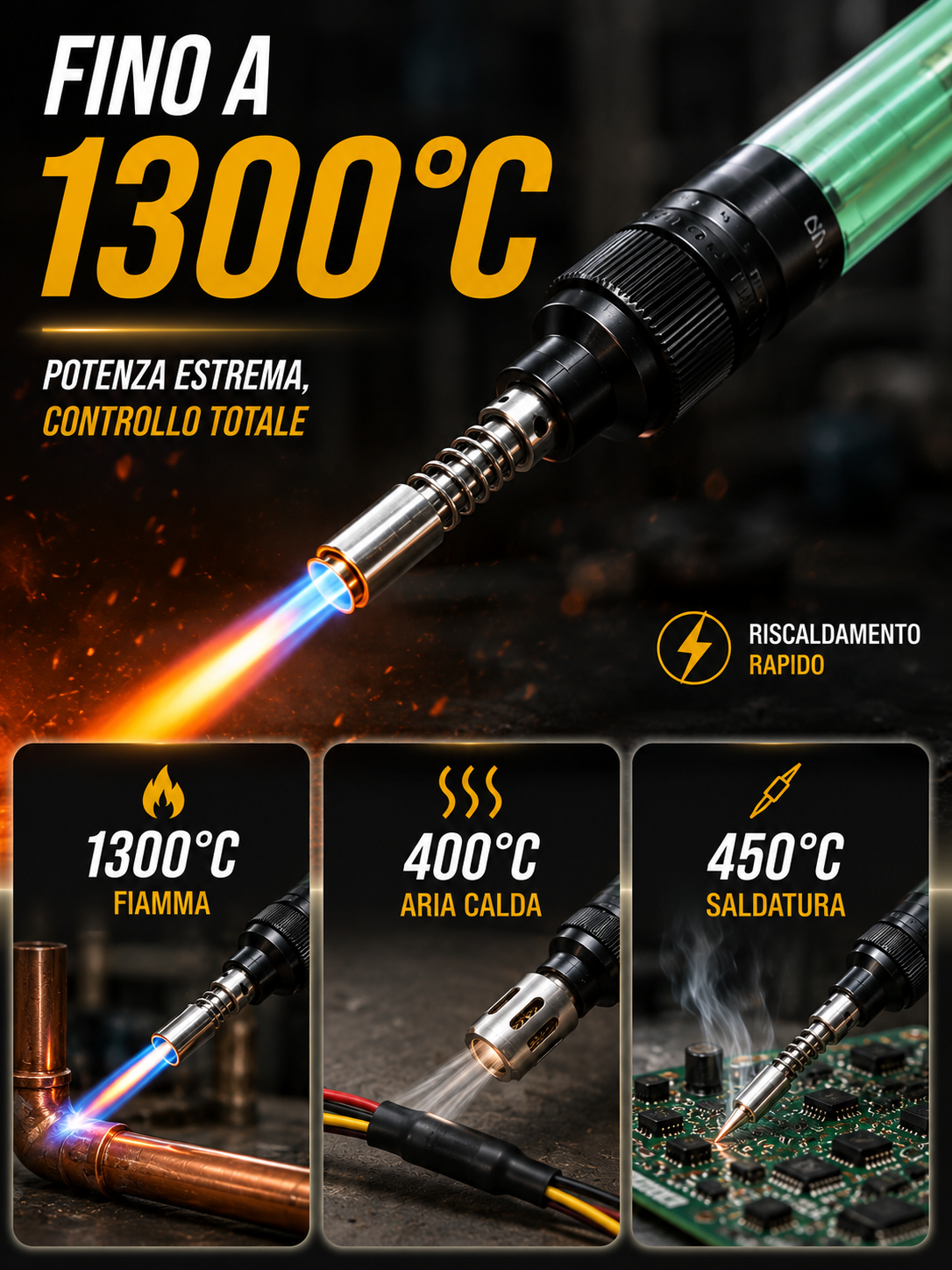 Saldatore a gas portatile 3 in 1