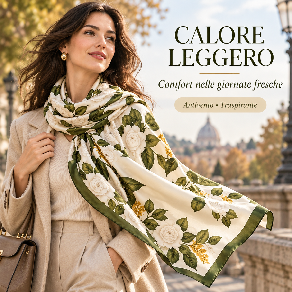 OFFERTA ESCLUSIVA | Foulard Elegante in Seta con Motivo Floreale