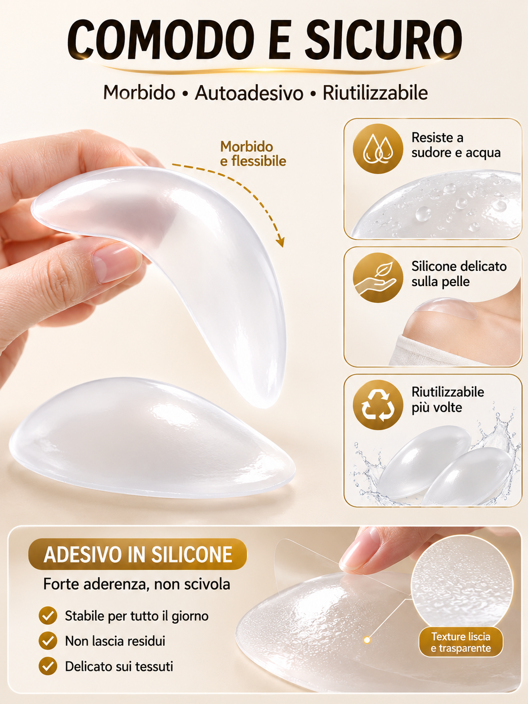 CUSCINETTI SPALLE INVISIBILI IN SILICONE ♥️