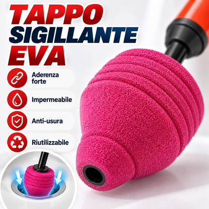 Pompa sturalavandini manuale ad aria compressa per WC e tubature
