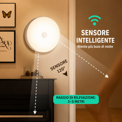 Lampada LED Intelligente con Sensore di Movimento USB Ricaricabile