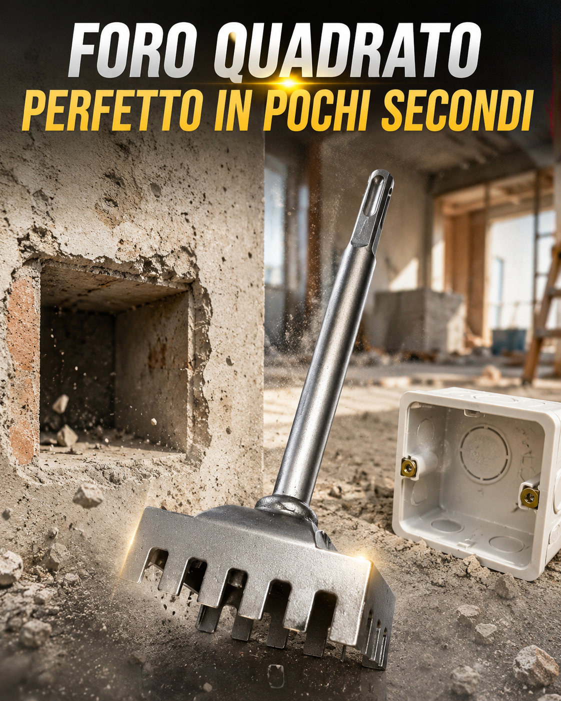 Scalpello quadrato per scatole elettriche 86
