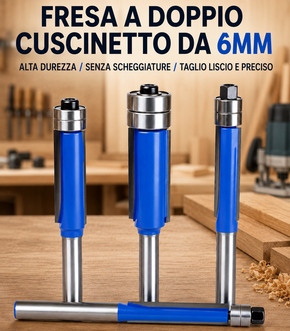 Set 4 Frese a Spianare – Doppio Cuscinetto🛠️
