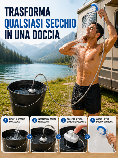 Doccia Portatile Elettrica per Campeggio e Casa