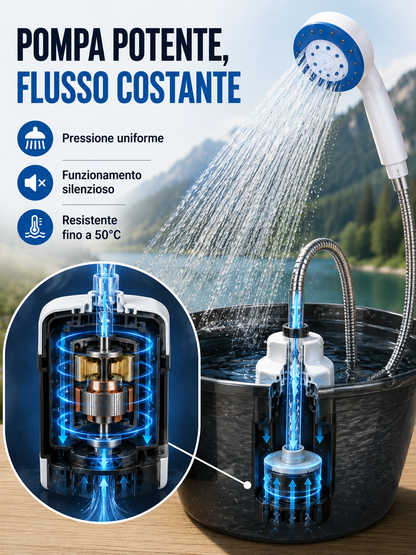 Doccia Portatile Elettrica per Campeggio e Casa