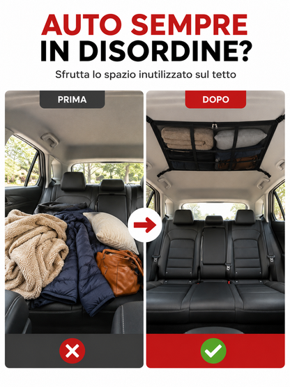 RETE PORTAOGGETTI PER TETTO AUTO 🚙