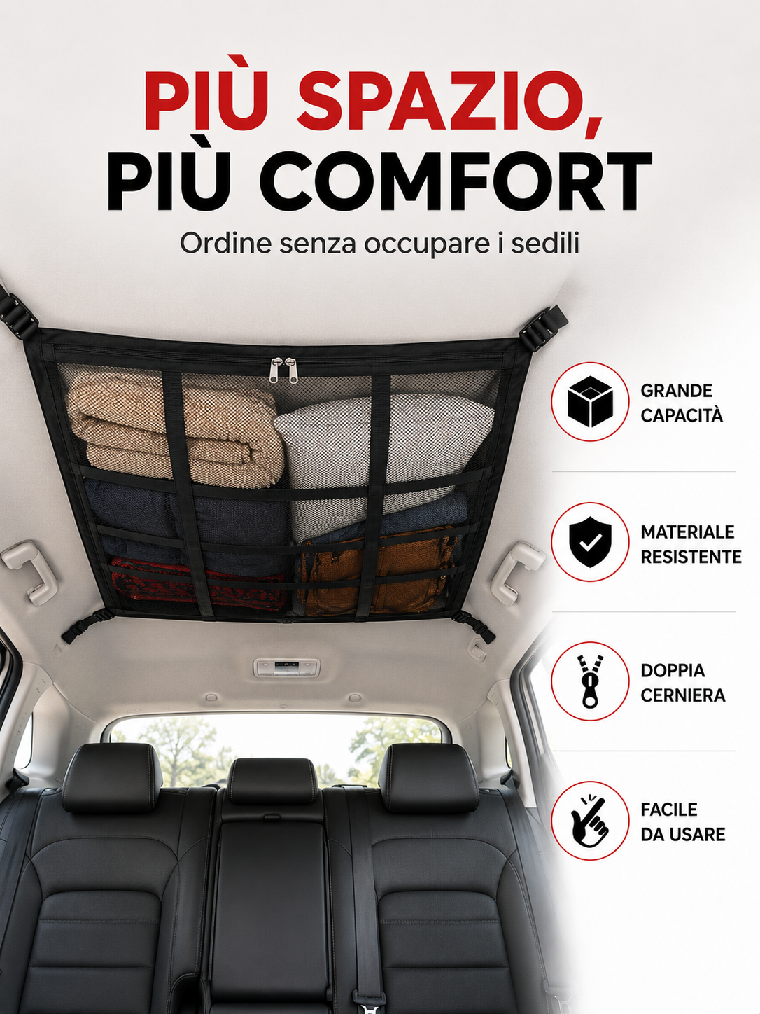 RETE PORTAOGGETTI PER TETTO AUTO 🚙