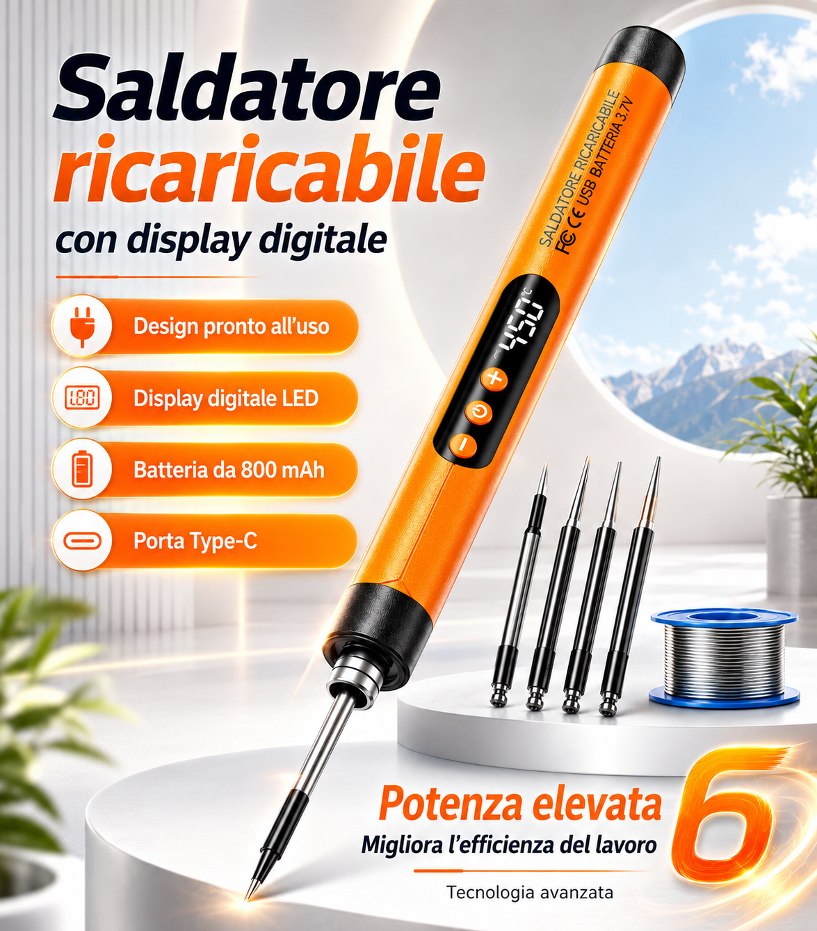 🔥 Saldatore Smart USB con Display Digitale 🔥