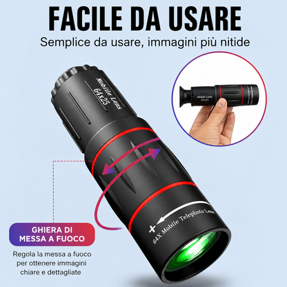 Teleobiettivo 64X per Smartphone 🔭